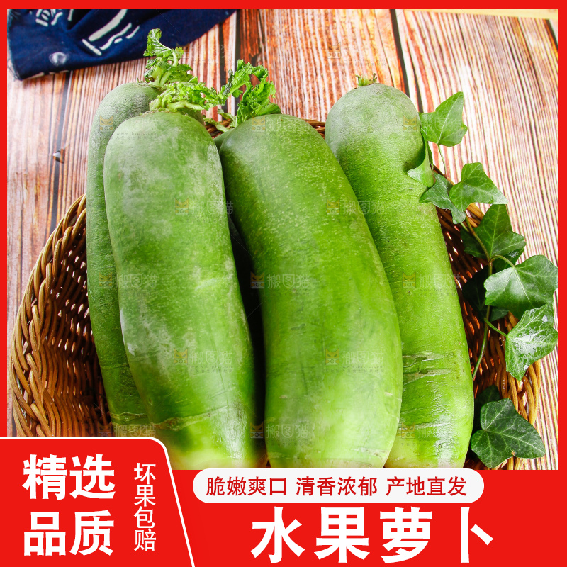 篮子里放着绿心萝卜