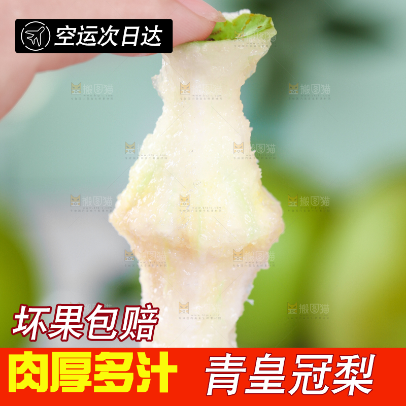 手拿青皮皇冠梨果核