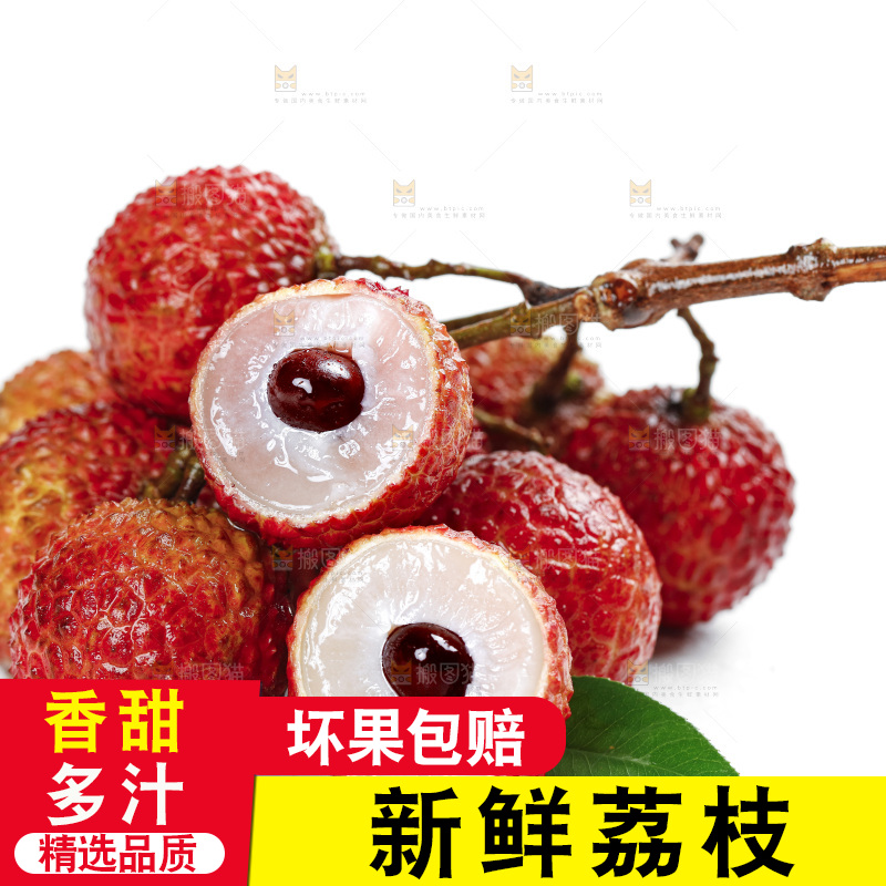 白底上的荔枝