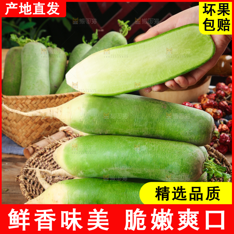 篮子里放着绿心萝卜
