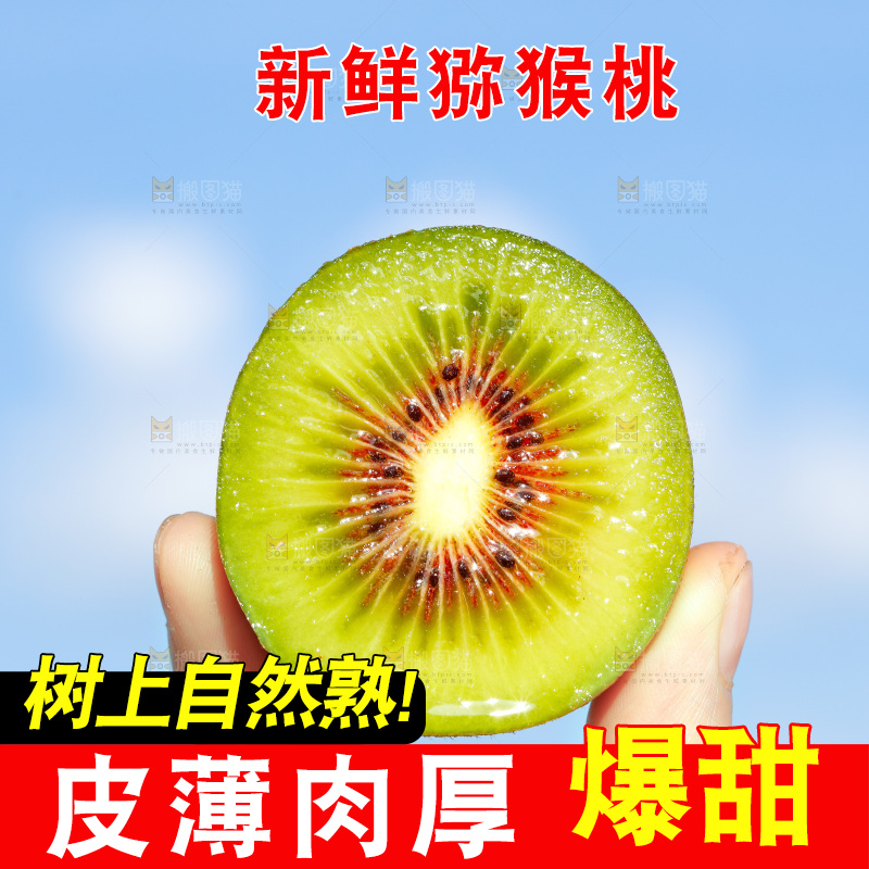 手拿切开的四川红心猕猴桃