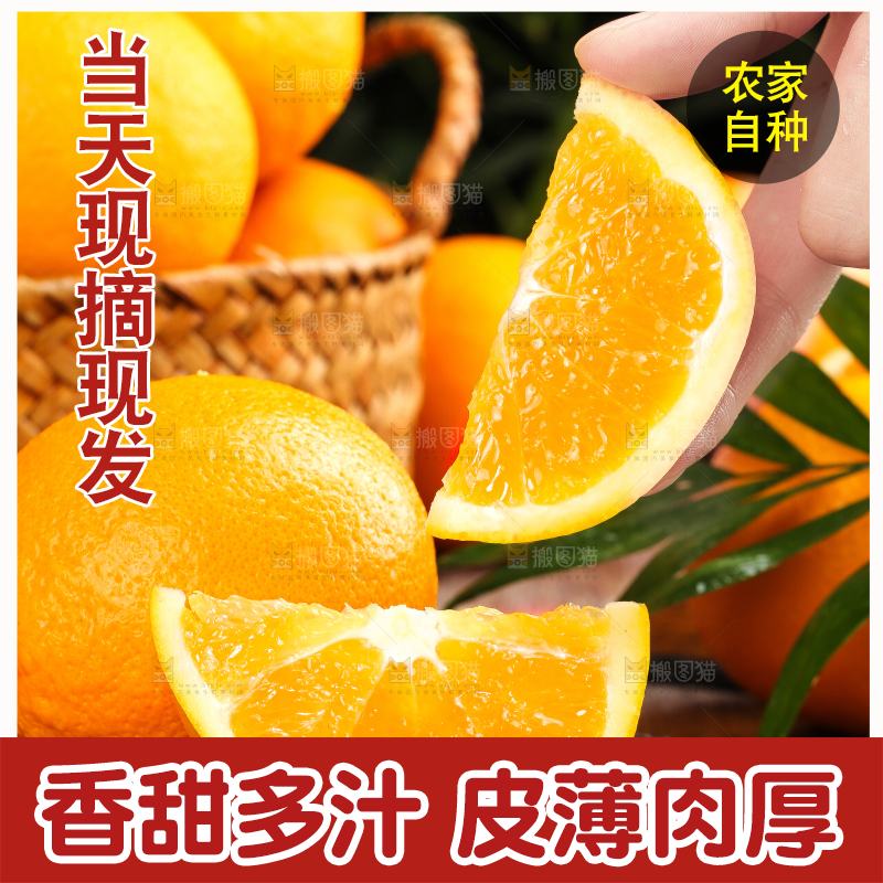 手里拿着橙子