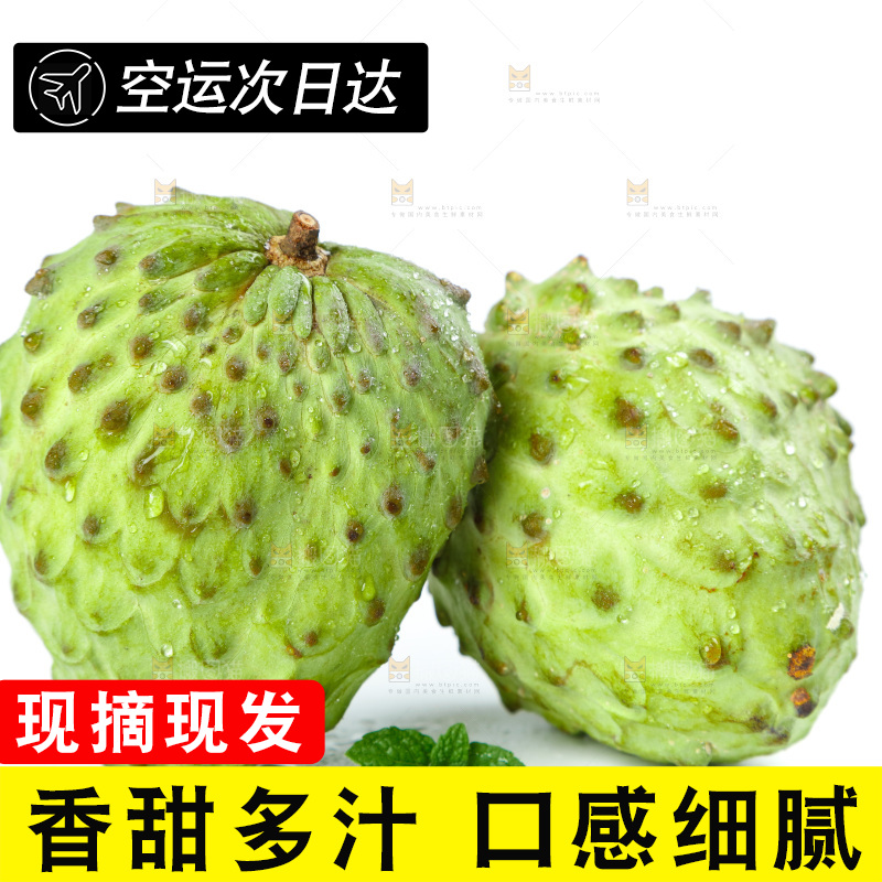 白底上放着释迦果