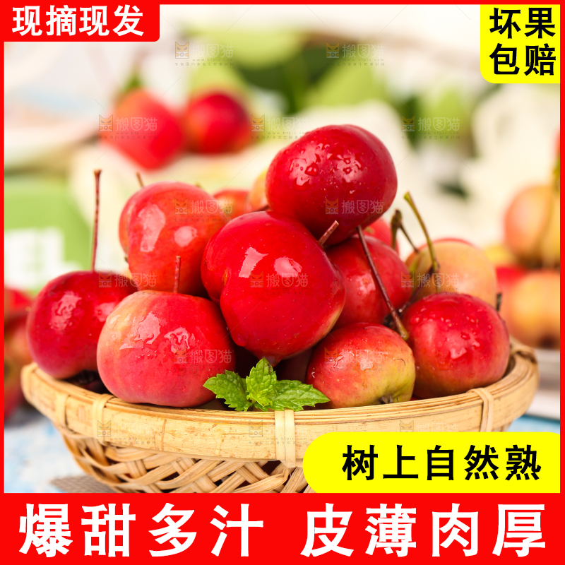 浅底上放着一筐海棠果