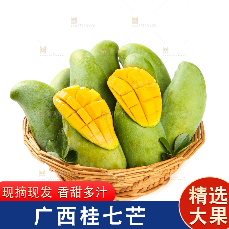 白底上放着一筐桂七芒