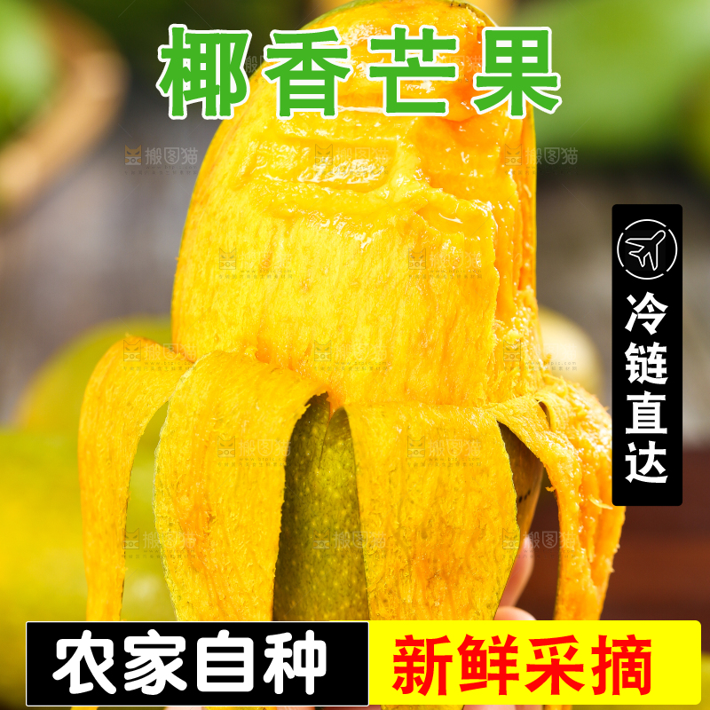手拿剥皮的椰香芒