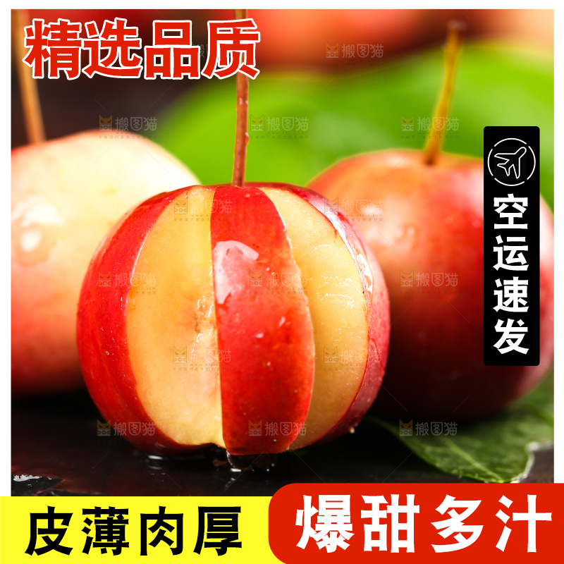 黑石板上的海棠果