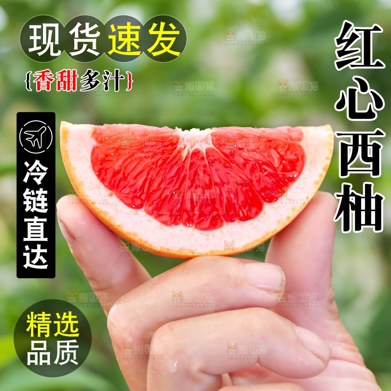 手里拿着切开的南非红心西柚