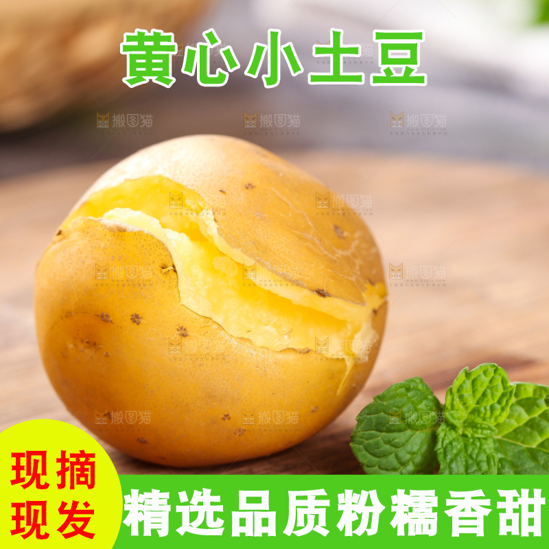木底上放着富硒黄心熟土豆