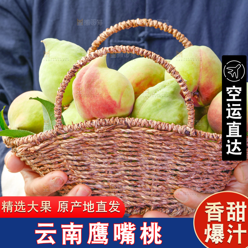 手拿云南鹰嘴水蜜桃