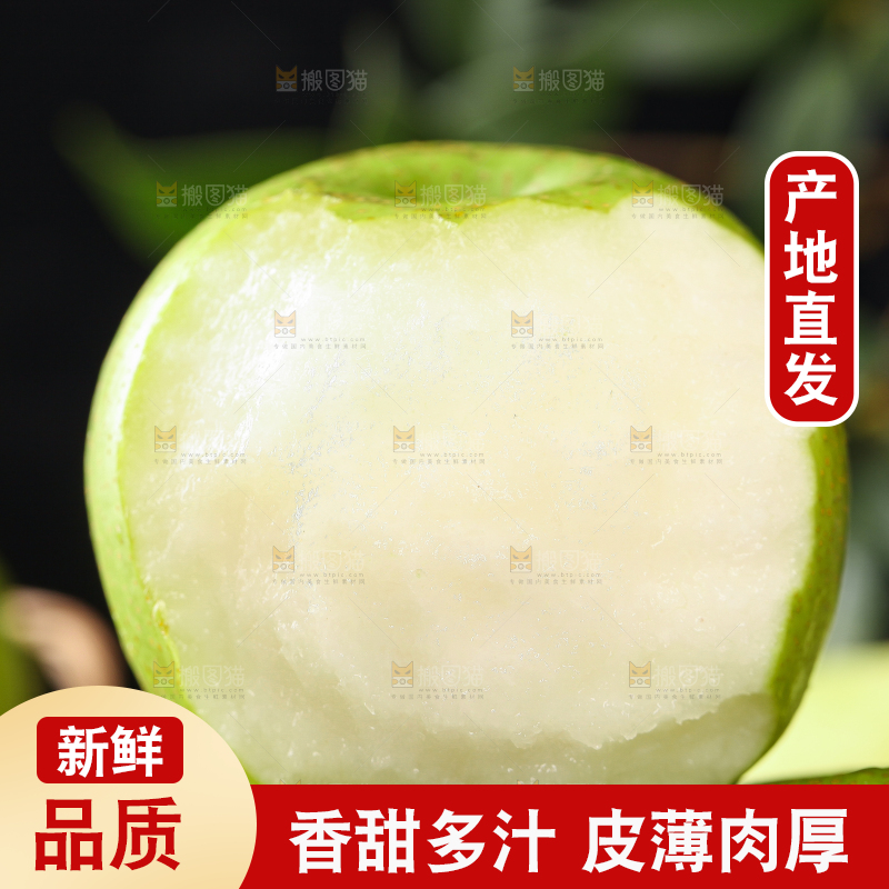 黑底上的青皮皇冠梨