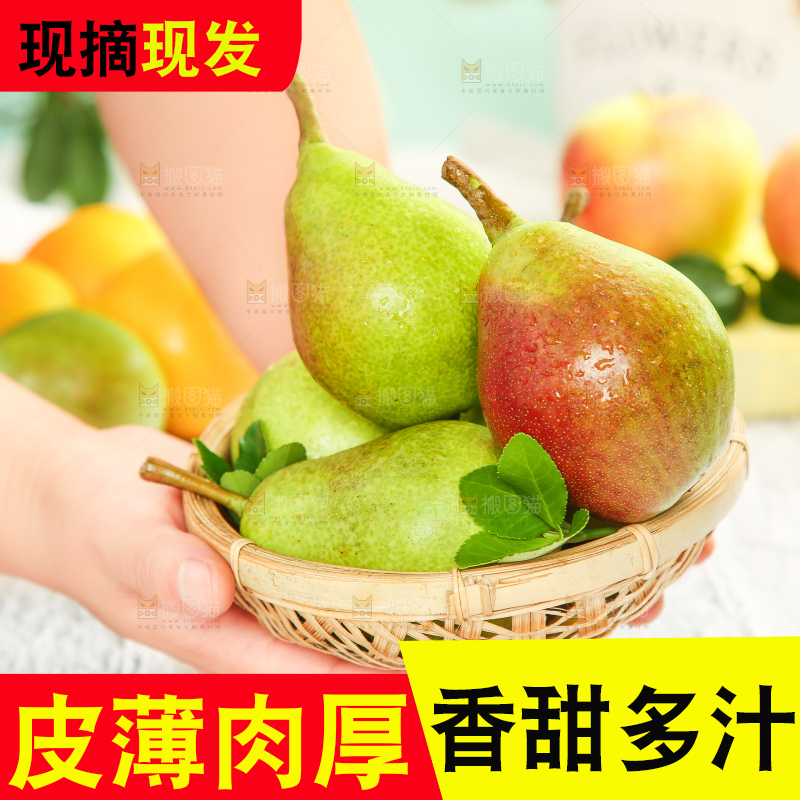 手端一盘红香酥梨