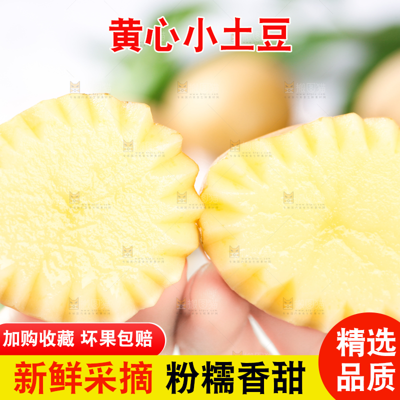 手拿切开的土豆