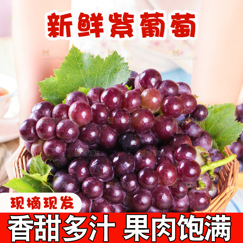 手拿一筐东北巨峰葡萄