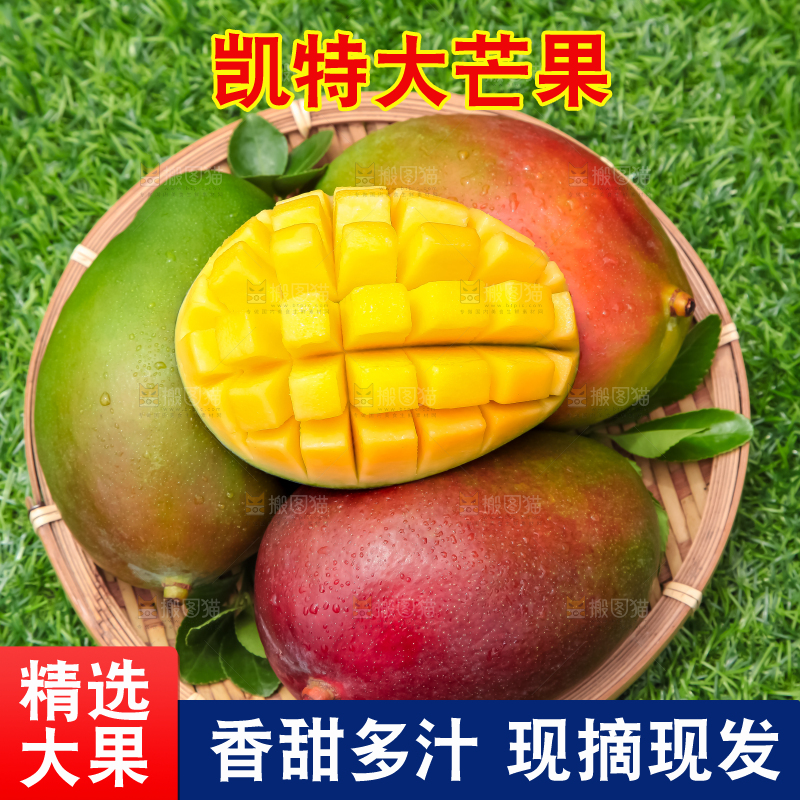 草地上放着一盘切开的攀枝花凯特芒