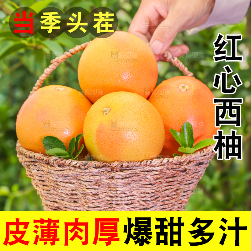 手捧一筐红心西柚