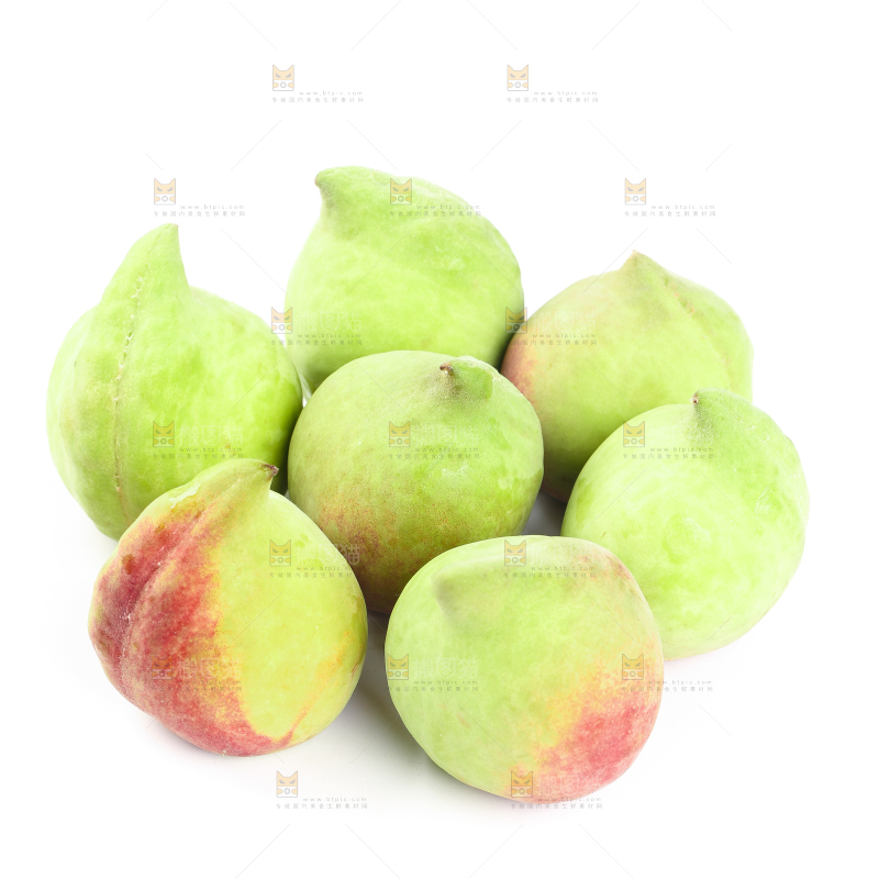 白底上的鹰嘴桃