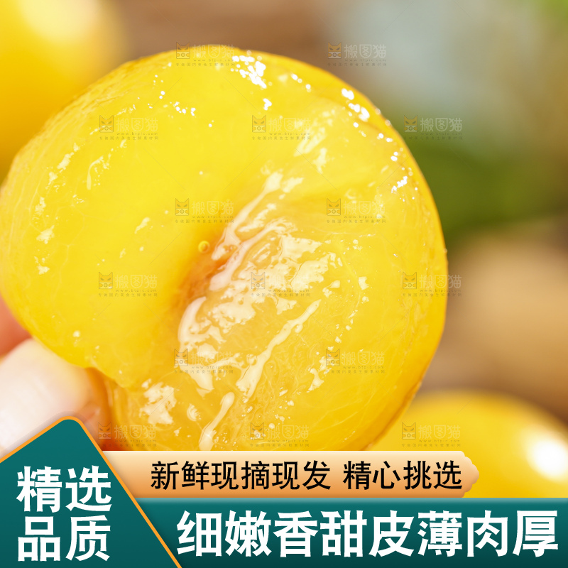 手拿剥皮的黄金奈李