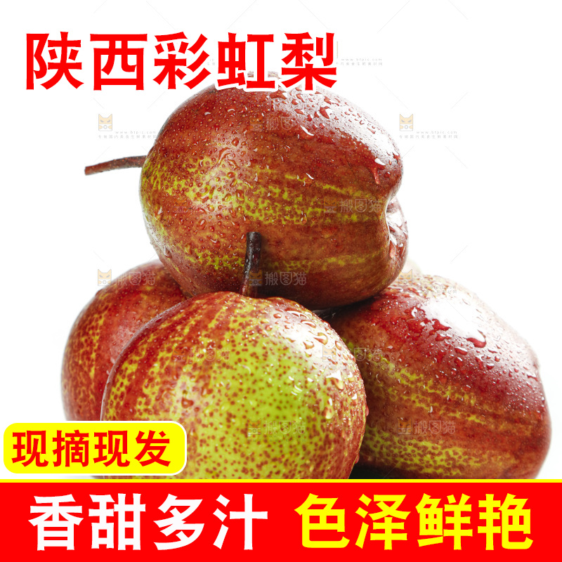 白底上的彩虹梨
