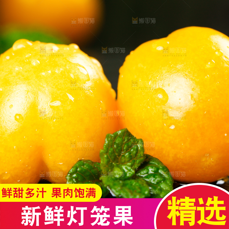 黑底上放着姑娘果