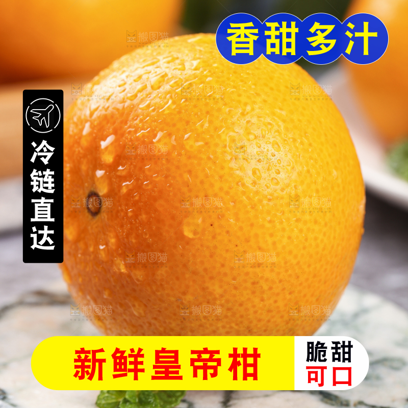 石板上的新鲜皇帝柑