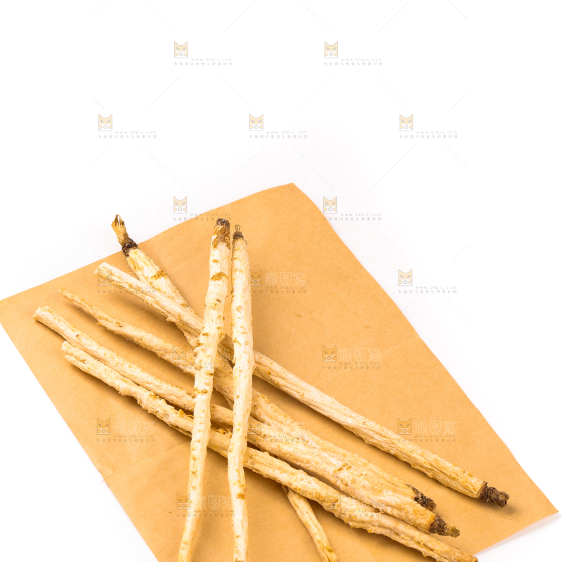 纸上放着沙参