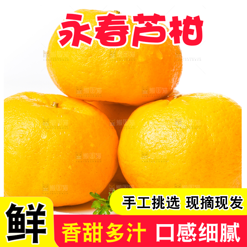 白底上放着芦柑