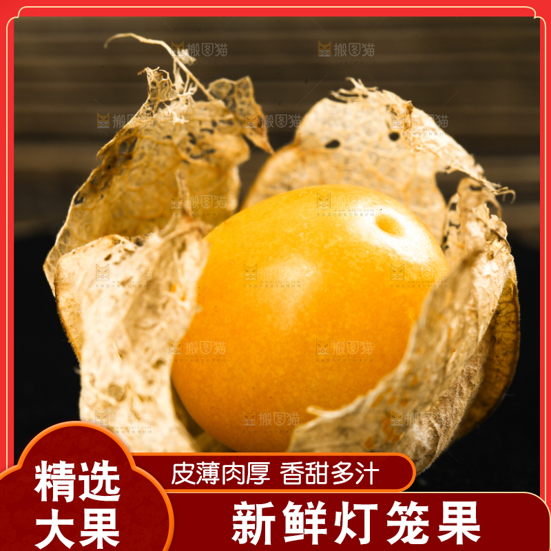 黑底上放着姑娘果