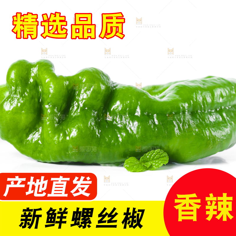 白底上的螺丝椒