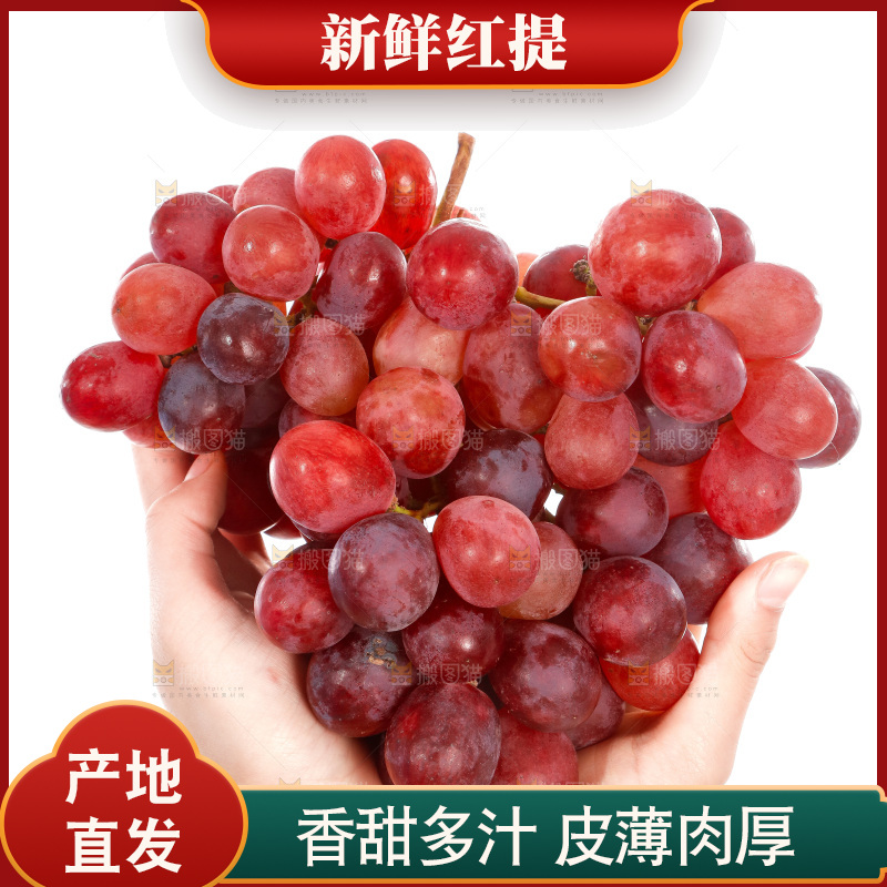 手里捧着新鲜红提