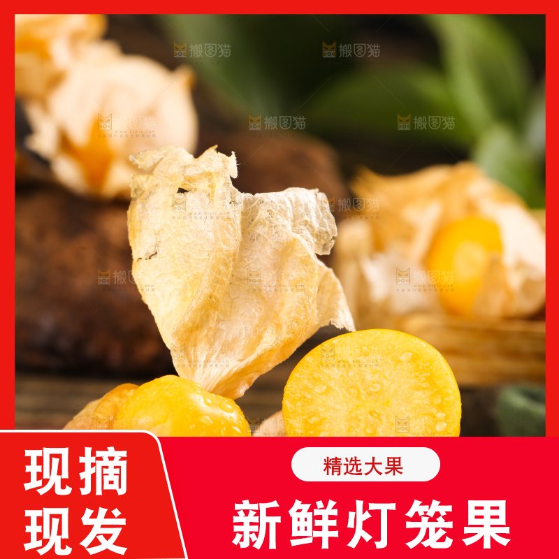 黑底上放着姑娘果