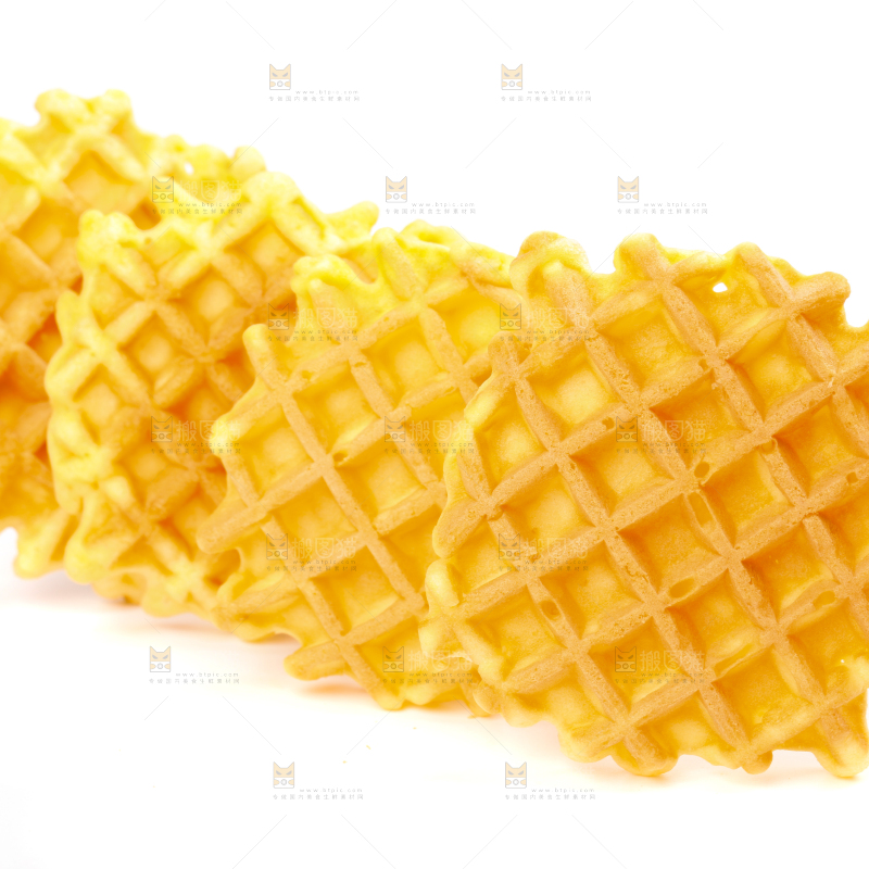 白底上的华夫饼干