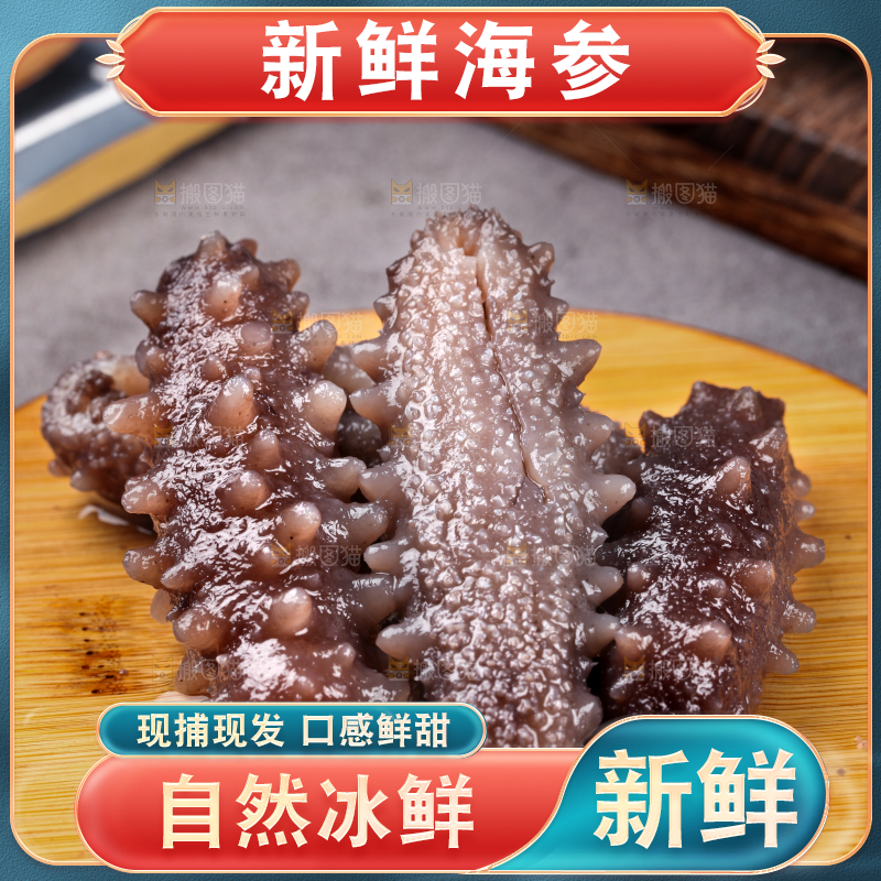 木底上的淡干海参