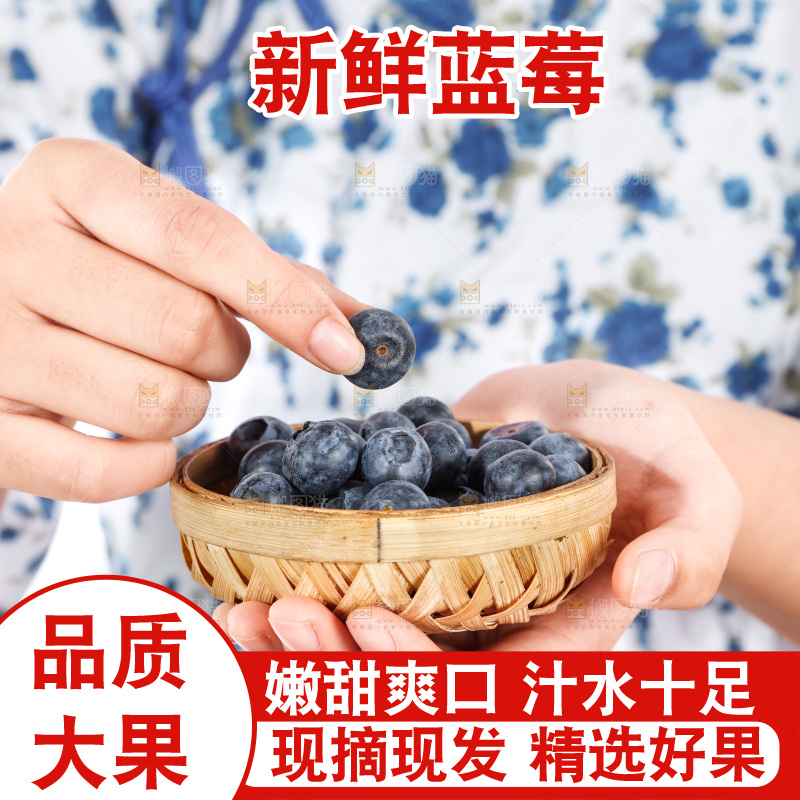 手里捧着蓝莓