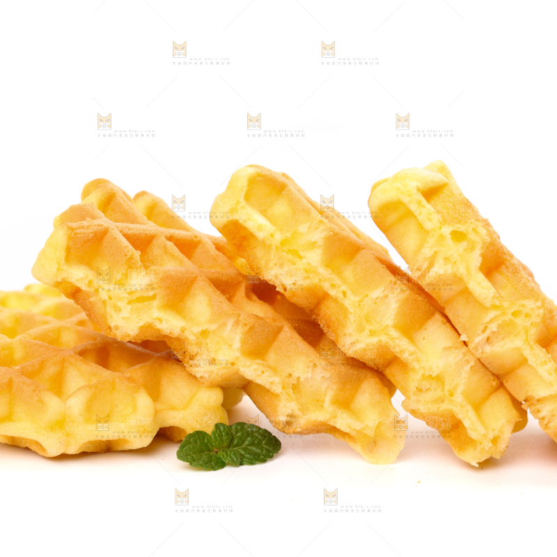 白底上的华夫饼干