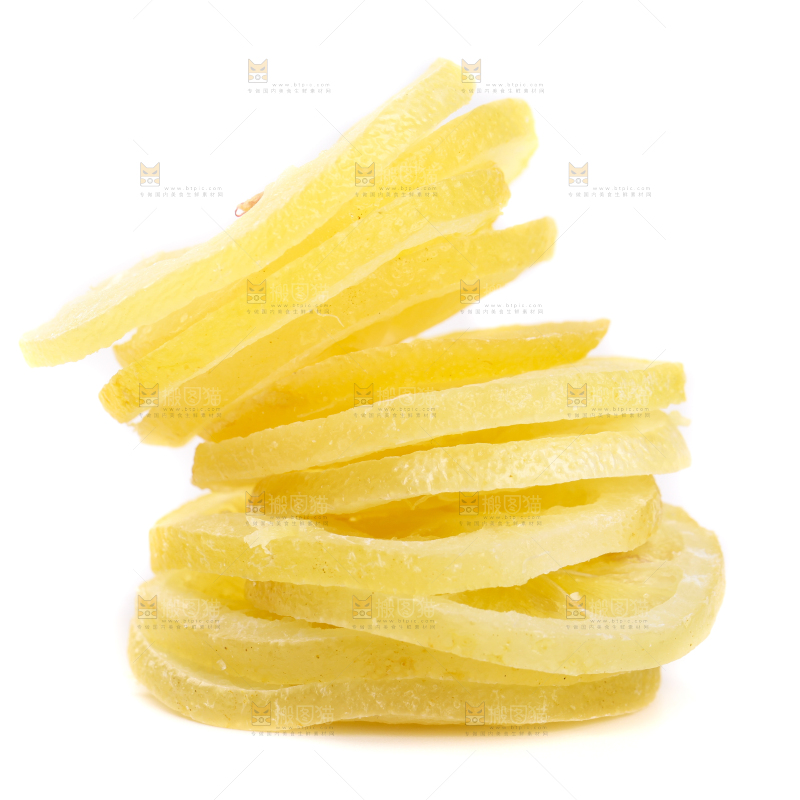 白底上的柠檬干