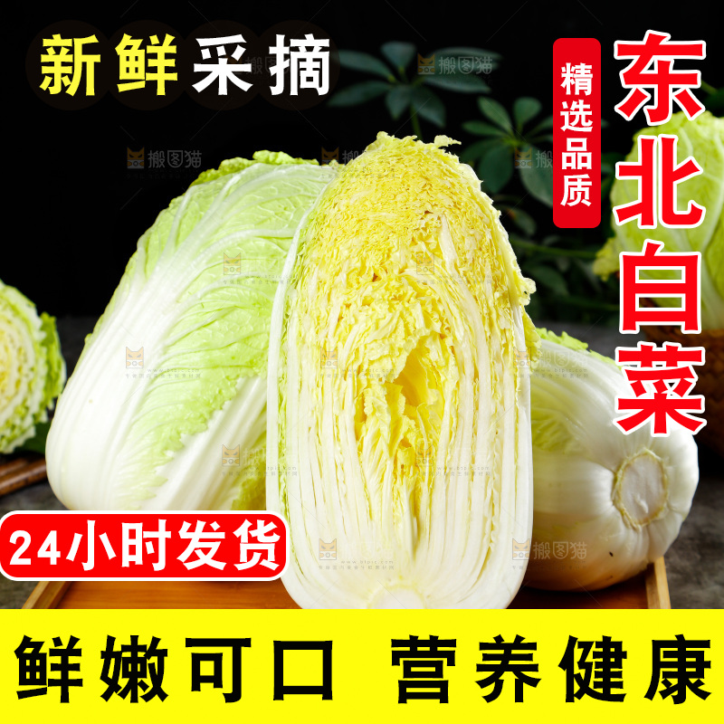 石板上放着一盘切开的山东大白菜