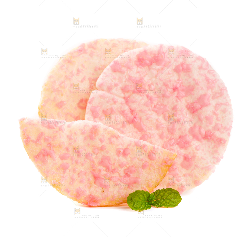 白底上放着雪饼