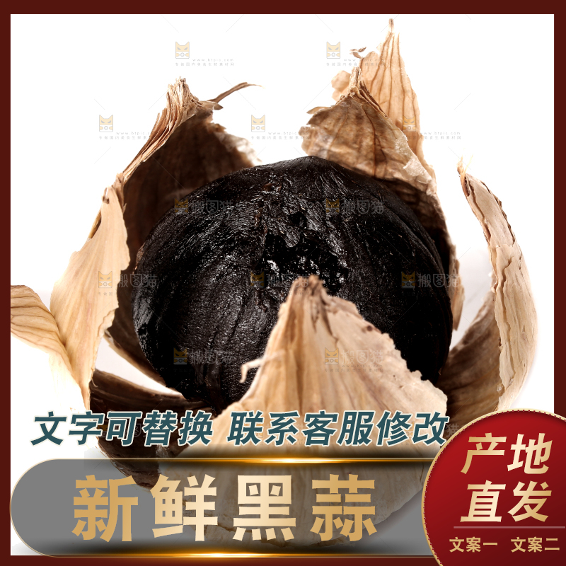 白底上的黑蒜头