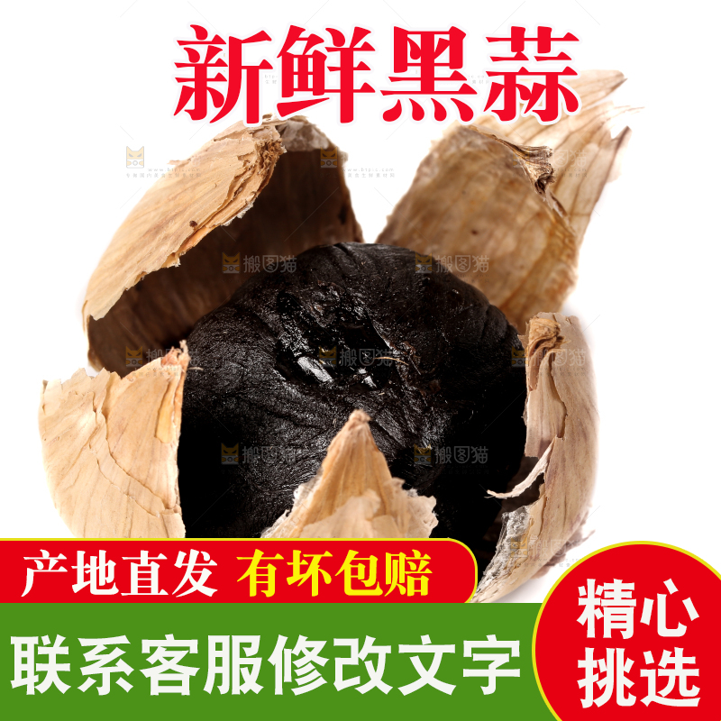 白底上的黑蒜头