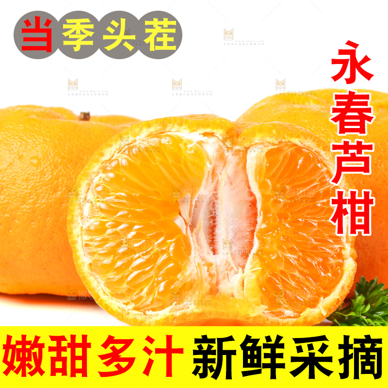 白底上放着芦柑