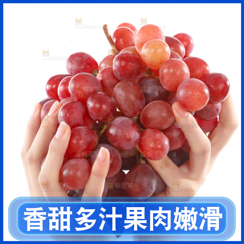 手里拿着一串红提