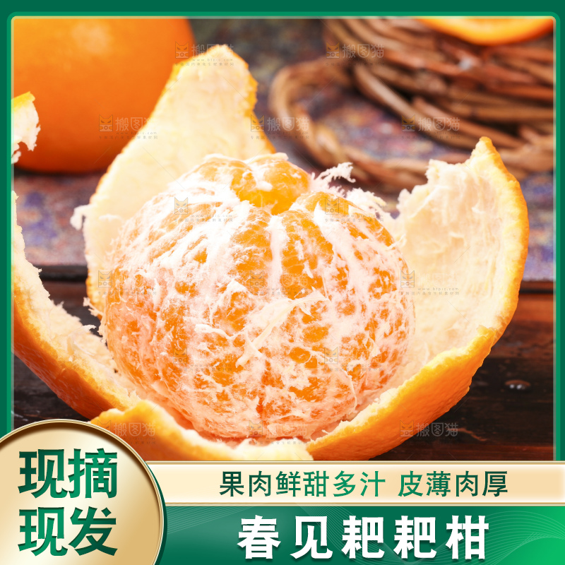 木底上放着剥皮的四川耙耙柑