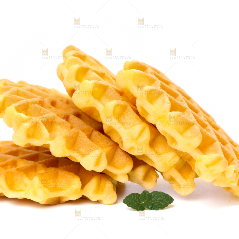 白底上的华夫饼干