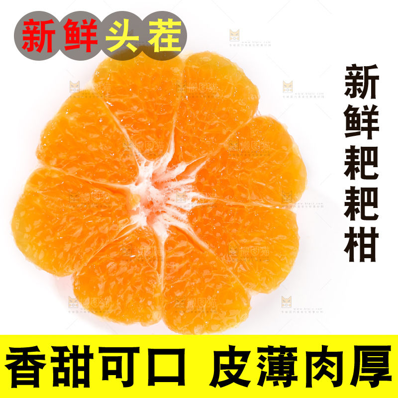 白底上放着切开的耙耙柑