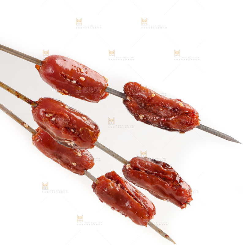 签子上串着脆皮肠串