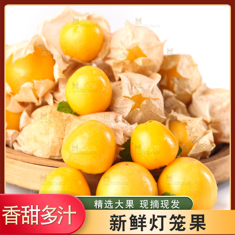 竹篮里放着菇娘果