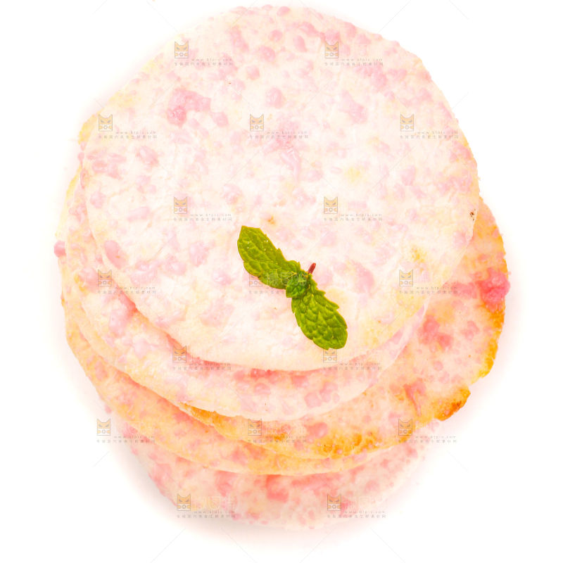 白底上放着雪饼