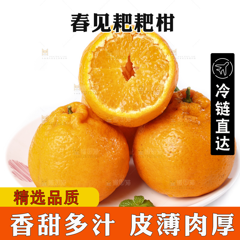 盘子里装着春见柑橘