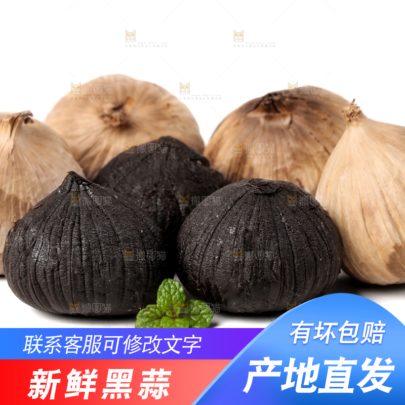 白底上的黑蒜头
